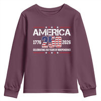 250th Anniversary Youth Sweatshirt American 250 Years Birthday Patriotic 1776 2026