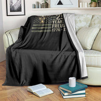 250th Anniversary Throw Blanket 1776 2026 250 Years Birthday Patriotic Camouflage USA Flag
