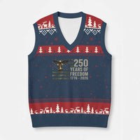 250th Anniversary V-Neck Knit Sweater Vest 1776 2026 250 Years Birthday Patriotic Camouflage USA Flag