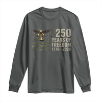 250th Anniversary Long Sleeve Shirt 1776 2026 250 Years Birthday Patriotic Camouflage USA Flag