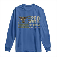 250th Anniversary Long Sleeve Shirt 1776 2026 250 Years Birthday Patriotic Camouflage USA Flag
