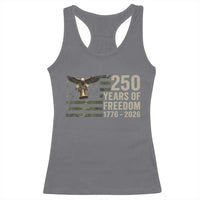 250th Anniversary Racerback Tank Top 1776 2026 250 Years Birthday Patriotic Camouflage USA Flag