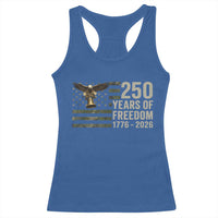 250th Anniversary Racerback Tank Top 1776 2026 250 Years Birthday Patriotic Camouflage USA Flag