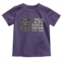 250th Anniversary Toddler T Shirt 1776 2026 250 Years Birthday Patriotic Camouflage USA Flag