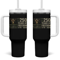 250th Anniversary Tumbler With Handle 1776 2026 250 Years Birthday Patriotic Camouflage USA Flag