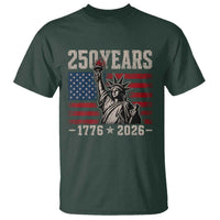 USA Independence 250th Anniversary T Shirt Patriotic Lady Liberty American Flag 250 Years 1776 2026