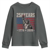 USA Independence 250th Anniversary Youth Sweatshirt Patriotic Lady Liberty American Flag 250 Years 1776 2026