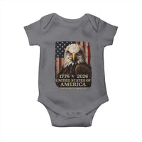 250 Anniversary USA Flag Baby Onesie Vintage Bald Eagle Patriotic 1776 2026 250 Years Birthday