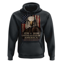250 Anniversary USA Flag Hoodie Vintage Bald Eagle Patriotic 1776 2026 250 Years Birthday