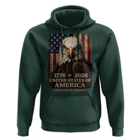 250 Anniversary USA Flag Hoodie Vintage Bald Eagle Patriotic 1776 2026 250 Years Birthday
