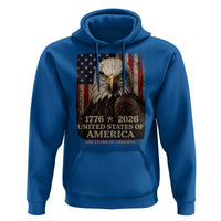 250 Anniversary USA Flag Hoodie Vintage Bald Eagle Patriotic 1776 2026 250 Years Birthday