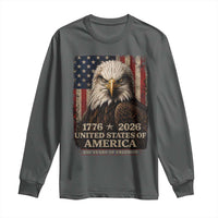 250 Anniversary USA Flag Long Sleeve Shirt Vintage Bald Eagle Patriotic 1776 2026 250 Years Birthday