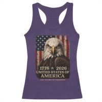 250 Anniversary USA Flag Racerback Tank Top Vintage Bald Eagle Patriotic 1776 2026 250 Years Birthday