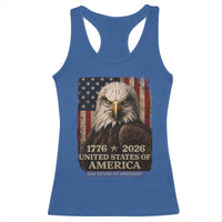 250 Anniversary USA Flag Racerback Tank Top Vintage Bald Eagle Patriotic 1776 2026 250 Years Birthday