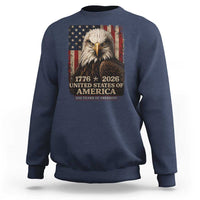 250 Anniversary USA Flag Sweatshirt Vintage Bald Eagle Patriotic 1776 2026 250 Years Birthday