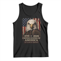 250 Anniversary USA Flag Tank Top Vintage Bald Eagle Patriotic 1776 2026 250 Years Birthday