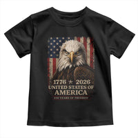 250 Anniversary USA Flag Toddler T Shirt Vintage Bald Eagle Patriotic 1776 2026 250 Years Birthday