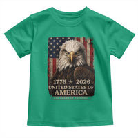 250 Anniversary USA Flag Toddler T Shirt Vintage Bald Eagle Patriotic 1776 2026 250 Years Birthday