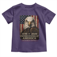 250 Anniversary USA Flag Toddler T Shirt Vintage Bald Eagle Patriotic 1776 2026 250 Years Birthday