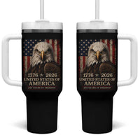 250 Anniversary USA Flag Tumbler With Handle Vintage Bald Eagle Patriotic 1776 2026 250 Years Birthday
