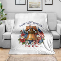 250 Anniversary Throw Blanket Floral Liberty Bell USA 250th American 4th July 2026