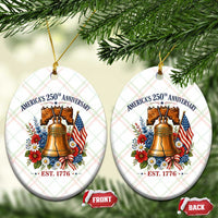 250 Anniversary Ceramic Ornament Floral Liberty Bell USA 250th American 4th July 2026