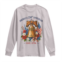 250 Anniversary Long Sleeve Shirt Floral Liberty Bell USA 250th American 4th July 2026