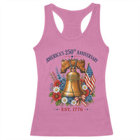 250 Anniversary Racerback Tank Top Floral Liberty Bell USA 250th American 4th July 2026