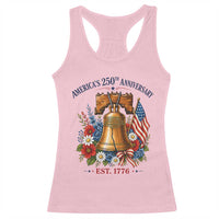 250 Anniversary Racerback Tank Top Floral Liberty Bell USA 250th American 4th July 2026