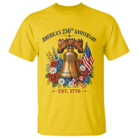 250 Anniversary T Shirt Floral Liberty Bell USA 250th American 4th July 2026