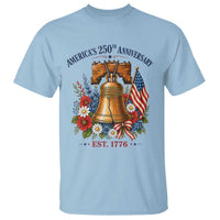 250 Anniversary T Shirt Floral Liberty Bell USA 250th American 4th July 2026