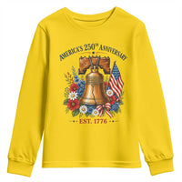 250 Anniversary Youth Sweatshirt Floral Liberty Bell USA 250th American 4th July 2026