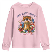 250 Anniversary Youth Sweatshirt Floral Liberty Bell USA 250th American 4th July 2026