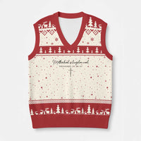 Motherhood Is Kingdom Work V-Neck Knit Sweater Vest Christian Mom Floral Mama Mothers Day