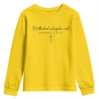 Motherhood Is Kingdom Work Youth Sweatshirt Christian Mom Floral Mama Mothers Day