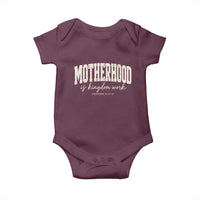 Motherhood Is Kingdom Work Baby Onesie Cute Christian Mom Mothers Day Floral Jesus