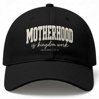Motherhood Is Kingdom Work Baseball Cap Cute Christian Mom Mothers Day Floral Jesus