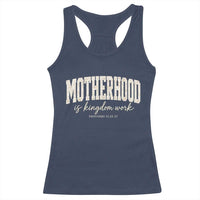 Motherhood Is Kingdom Work Racerback Tank Top Cute Christian Mom Mothers Day Floral Jesus