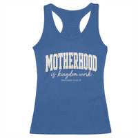 Motherhood Is Kingdom Work Racerback Tank Top Cute Christian Mom Mothers Day Floral Jesus