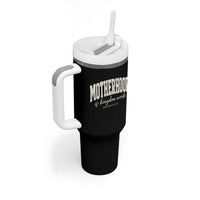 Motherhood Is Kingdom Work Tumbler With Handle Cute Christian Mom Mothers Day Floral Jesus