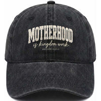 Motherhood Is Kingdom Work Washed Cotton Baseball Cap Cute Christian Mom Mothers Day Floral Jesus