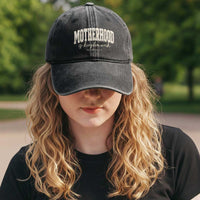 Motherhood Is Kingdom Work Washed Cotton Baseball Cap Cute Christian Mom Mothers Day Floral Jesus
