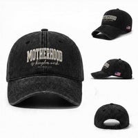 Motherhood Is Kingdom Work Washed Cotton Baseball Cap Cute Christian Mom Mothers Day Floral Jesus