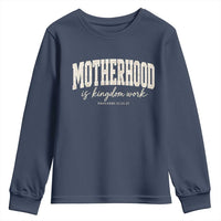 Motherhood Is Kingdom Work Youth Sweatshirt Cute Christian Mom Mothers Day Floral Jesus