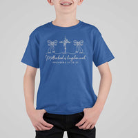 Motherhood Is Kingdom Work T Shirt For Kid Cute Christian Mom Mothers Day Coquette Bow Cross