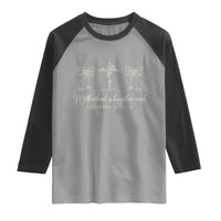 Motherhood Is Kingdom Work Raglan Shirt Cute Christian Mom Mothers Day Coquette Bow Cross