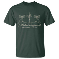 Motherhood Is Kingdom Work T Shirt Cute Christian Mom Mothers Day Coquette Bow Cross