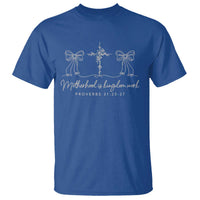Motherhood Is Kingdom Work T Shirt Cute Christian Mom Mothers Day Coquette Bow Cross