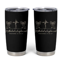 Motherhood Is Kingdom Work Tumbler Cup Cute Christian Mom Mothers Day Coquette Bow Cross