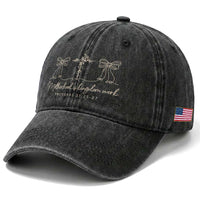 Motherhood Is Kingdom Work Washed Cotton Baseball Cap Cute Christian Mom Mothers Day Coquette Bow Cross